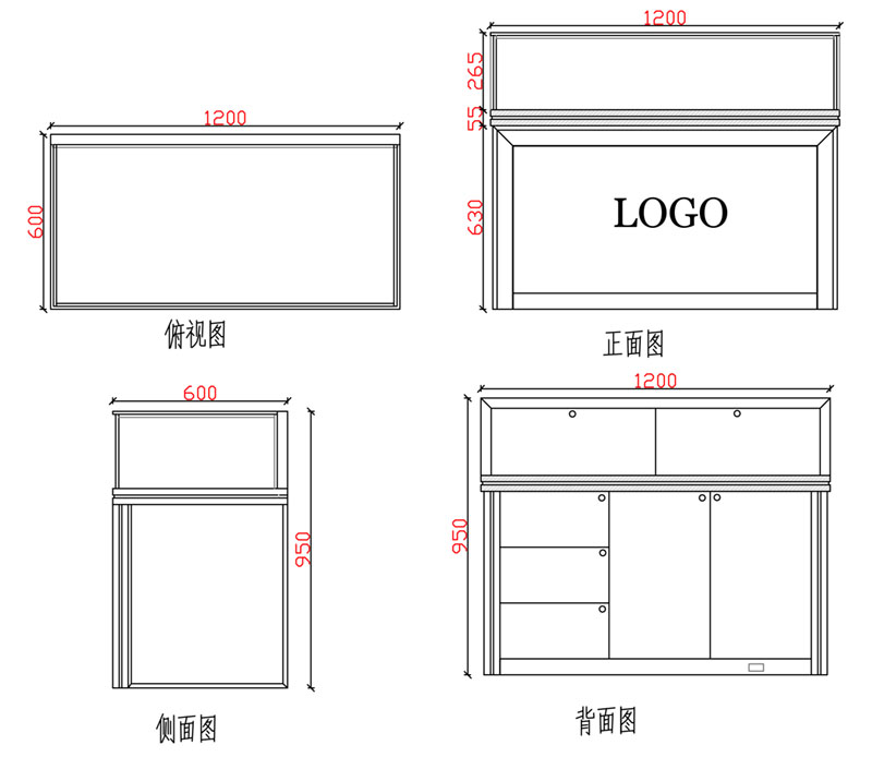 玻璃珠宝展柜,精品展示柜台,珠宝展示柜