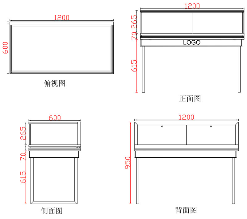 钢化玻璃珠宝柜,珠宝柜台,精品首饰展示柜